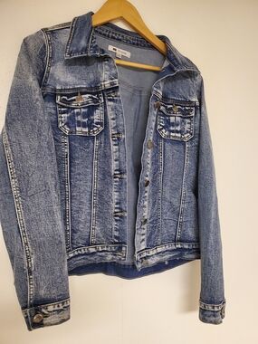 Light Blue Denim Jacket with Button Front by